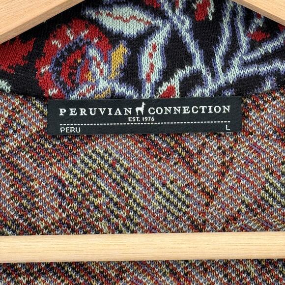 Peruvian Connection Kashmiri Floral Knit Blazer Jacket Women’s Size Large - Picture 6 of 8